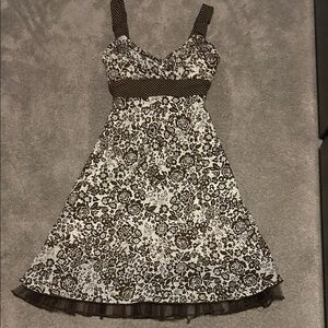 Speechless Brown and White Floral Midi Dress